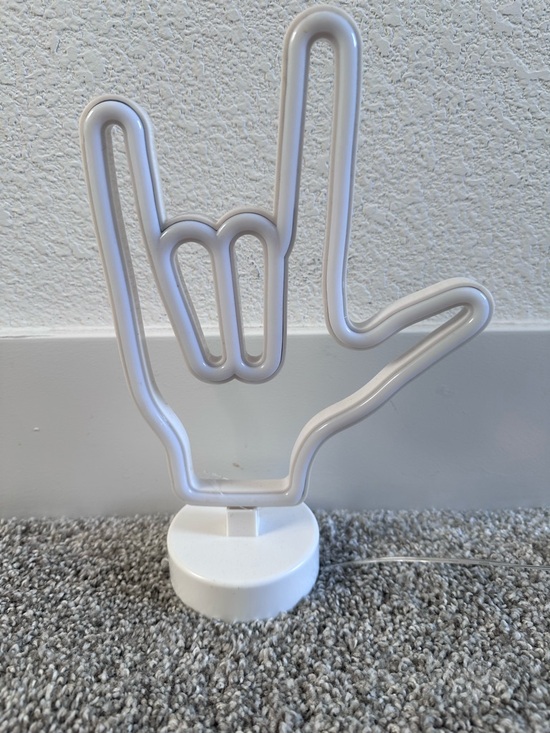 Other - White LED Decor Light - ASL “I love you” sign